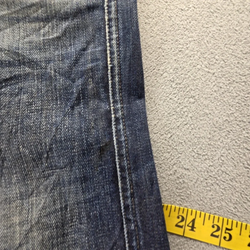 Diesel Jeans Mens 32x32 Blue Dughan Button Fly Made In Italy Altered Hem 008IW